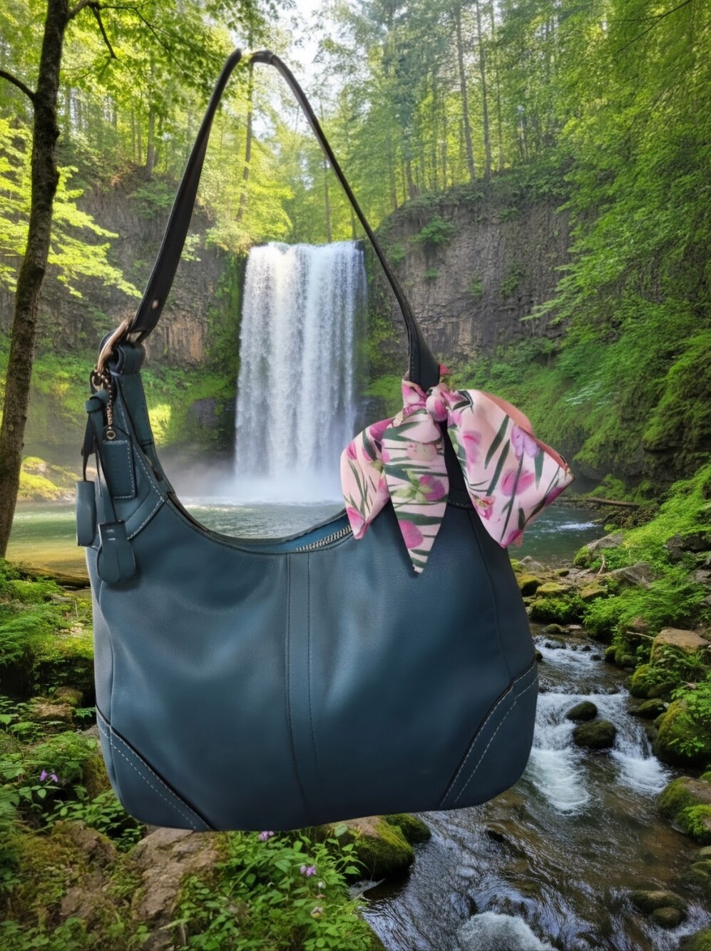Coach Vintage Y2k Hamilton Teal Hobo